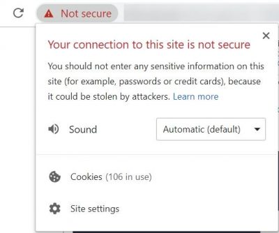 Https warning graphic