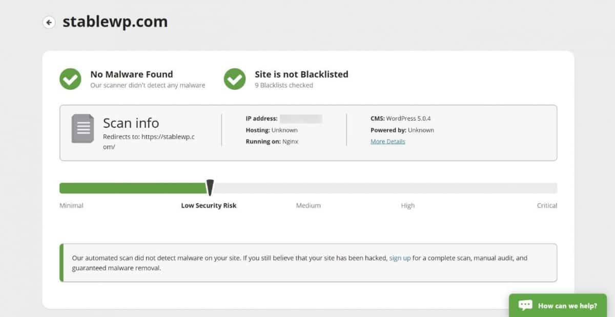 Sucuri site check report