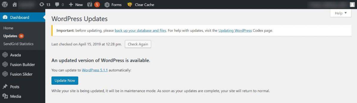 How to update WordPress core