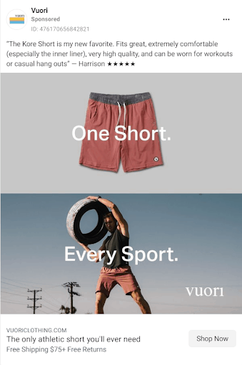 example of instagram shop ads